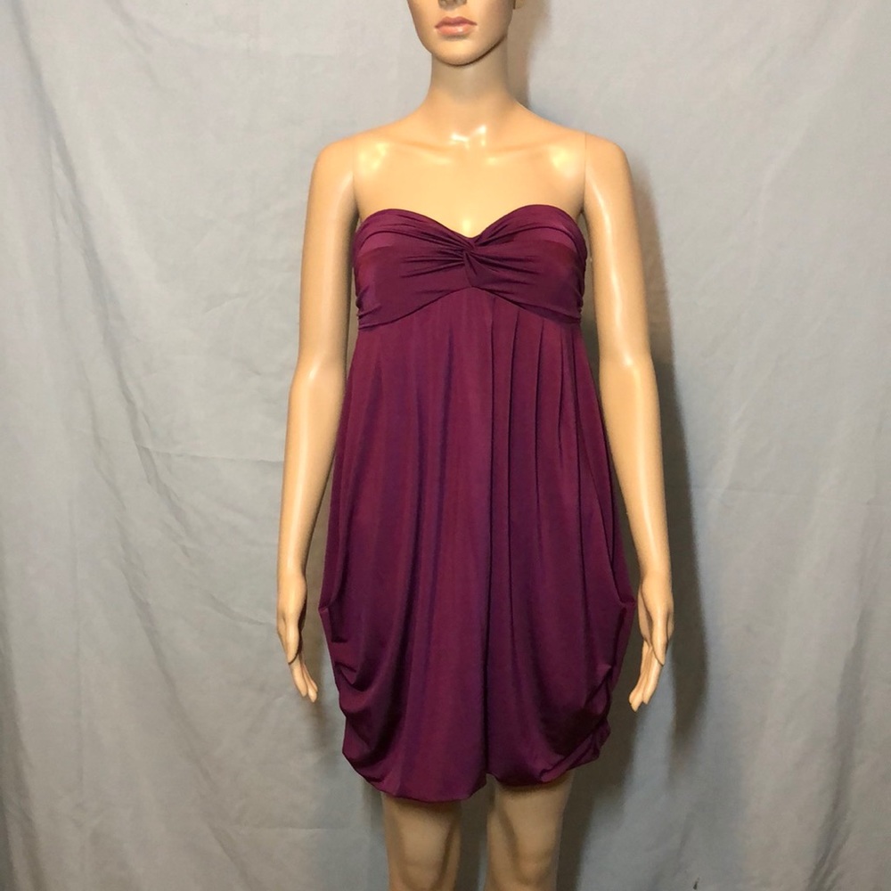 Purple Elegant Strapless Dress